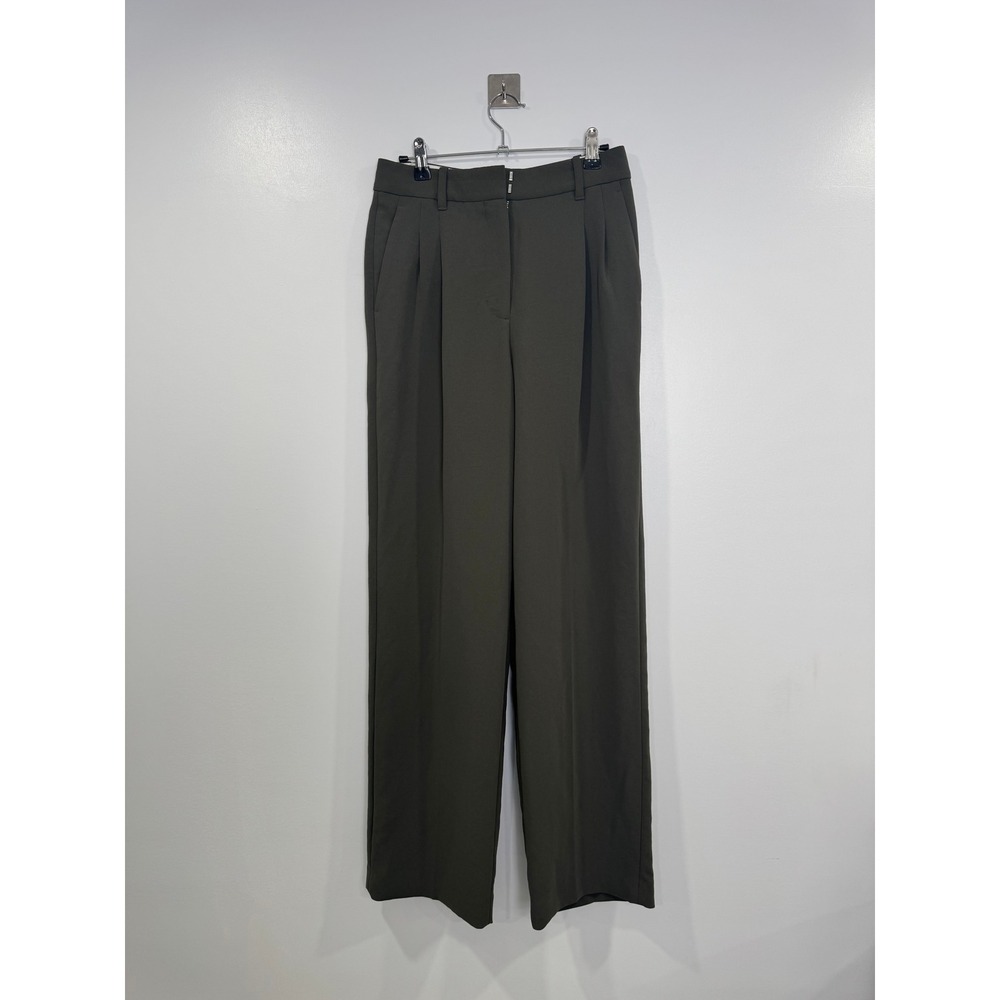 Aritzia Women Green Effortless Pleated Wide Leg Dress Pants Size 4